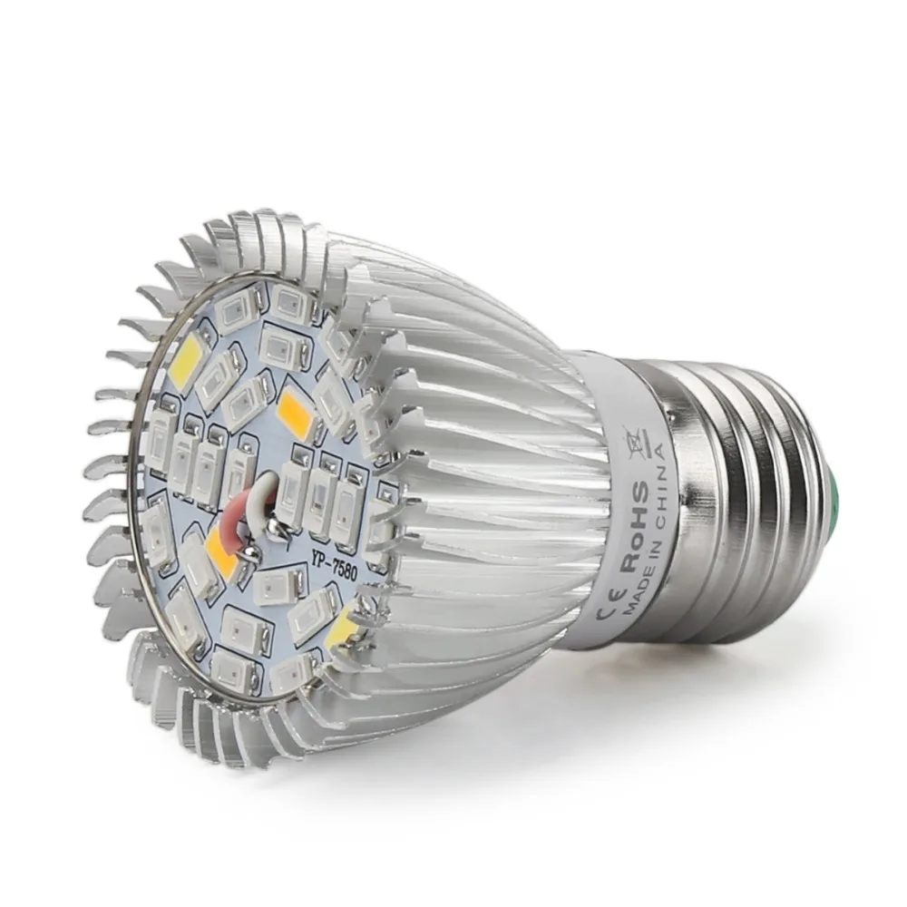 Imagem -03 - Lâmpada de Led para Crescimento de Plantas Espectro Completo Lâmpadas 28leds 28w Fitolampia para Sementes de Flores Caixa de Crescimento E27 E14 Gu10