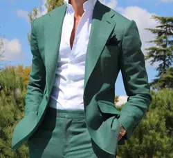 Latest Coat Pant Designs Green Men Suit Slim Fit Tuxedo 2 Piece Fashion Blazer Casual Custom Simple Party Suits Terno Masculino