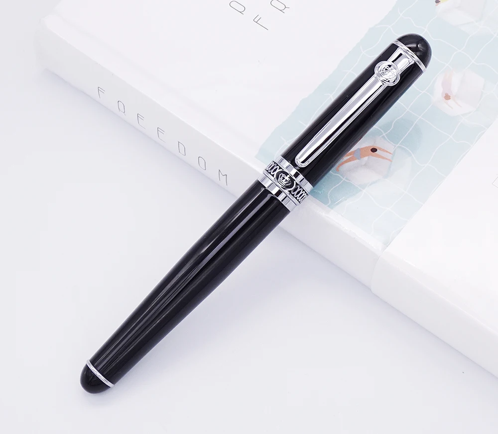 Duke D2 Classic Rollerball Pen Black Barrel & Silver Clip Advanced Writing Gift Pen Business Office Home School Supplies