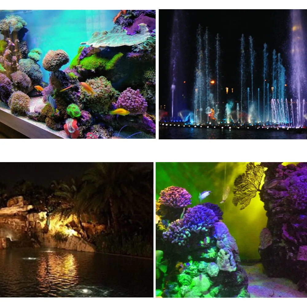 LED Underwater Light IP68 Waterproof RGB Aquarium Lamp Fountain Pond Spotlight Swimming Pool Garden Landscape Decoration Light