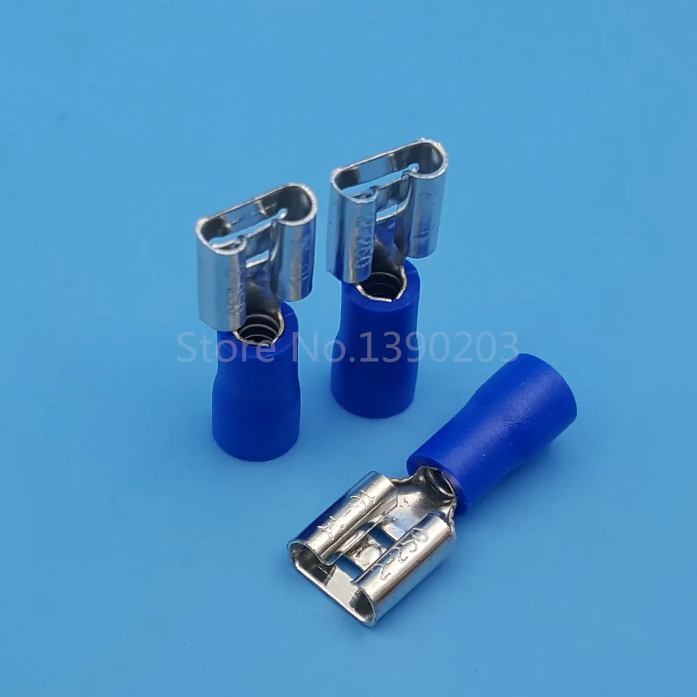 Imagem -02 - Peças-conector de Terminais de Crimpagem 6.3 mm Azul Porcelana Fêmea 1000