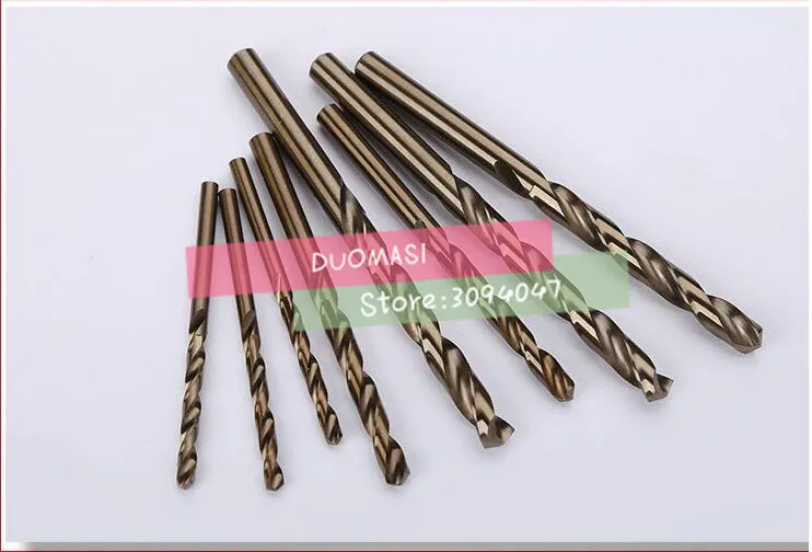 Foret hélicoïdal hss-co en acier inoxydable, foret hélicoïdal M35 de 1.0mm à 6.0mm, foret hélicoïdal en Cobalt de haute qualité, 10 pièces