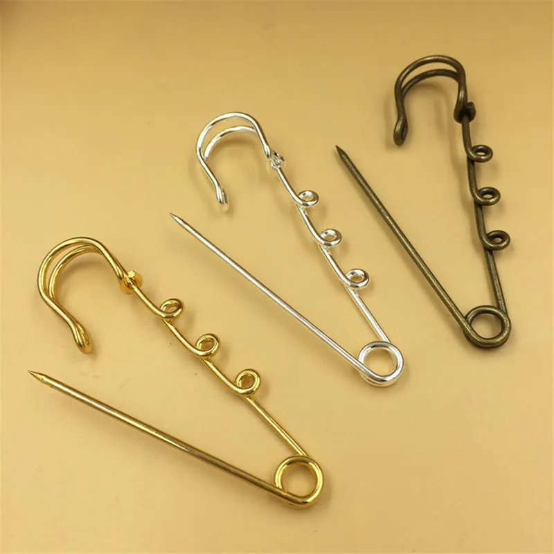 10pcs 65mm Length Safety Pins Brooch Silver Color Large Long Metal Wedding Brooch Safety Needles for Women DIY Jewelry Findings