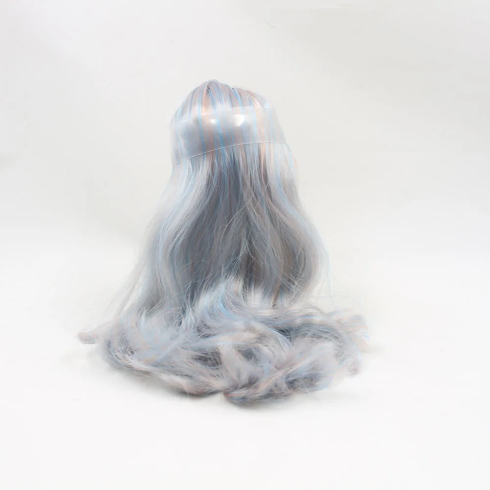 middie blyth doll scalp wigs including the endoconch series Accessories Silver gray, purple hair for 20cm middle blyth doll NO.8