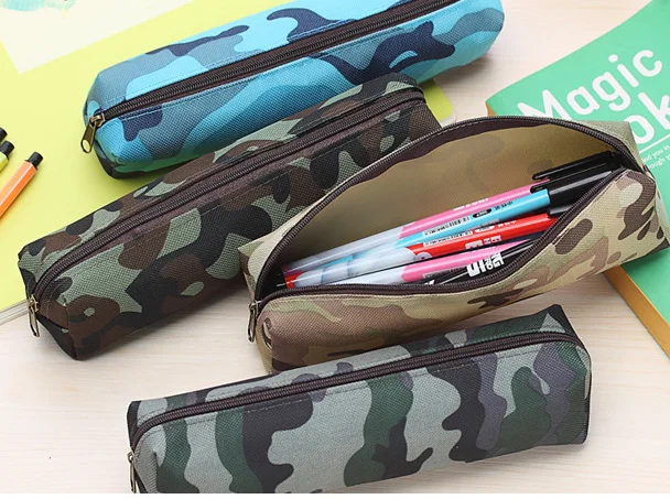 Creative Camouflage Pencil Case large capacity pencil bag Storage Organizer Bag for kids gift School Supply Escolar