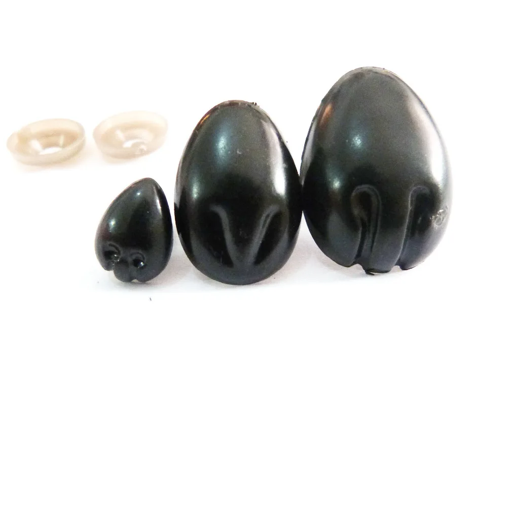 

60pcs/lot 12x15mm/17x22mm/20x27mm 29mm black plastic safety toy noses & soft washer plush doll accessories size option