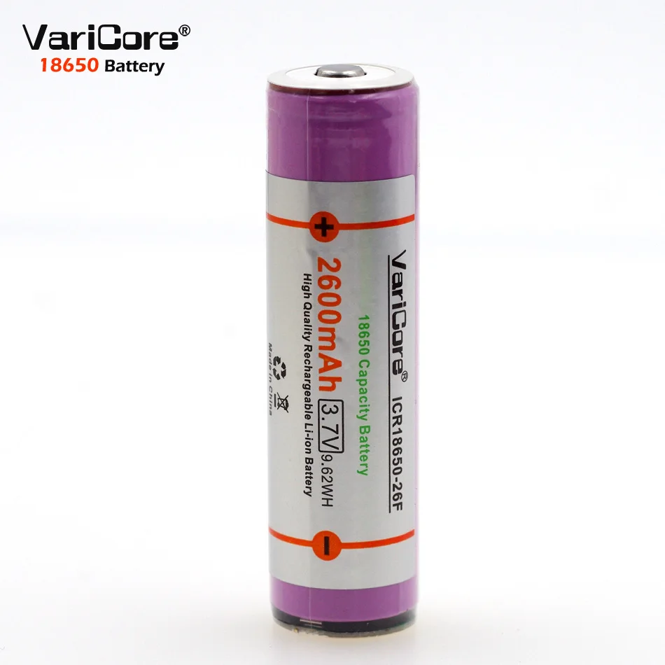 VariCore  Original protected 18650 3.7 V 2600mAh rechargeable battery  batteries ICR18650-26F Industrial use