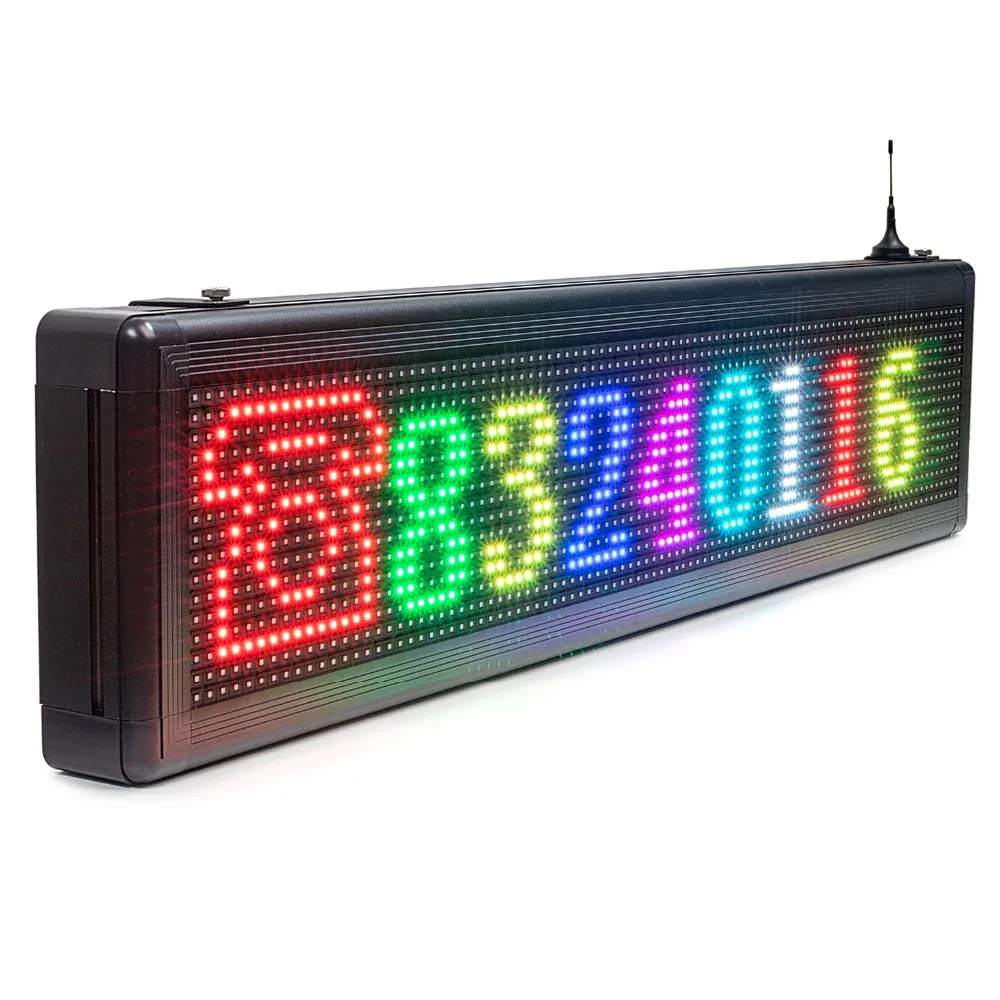 

110CM Outdoor P8 LED Display Sign RGB 7 Colors WiFi Programmable Scrolling Message+Temperature Sign Waterproof Led Panel Board