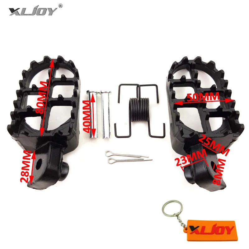 XLJOY Aluminium Black Footrest Foot Pegs Footpeg For Yamaha PW 50 80 PW50 PW80 TW200 Pit Dirt Motor Bike Motorcycle