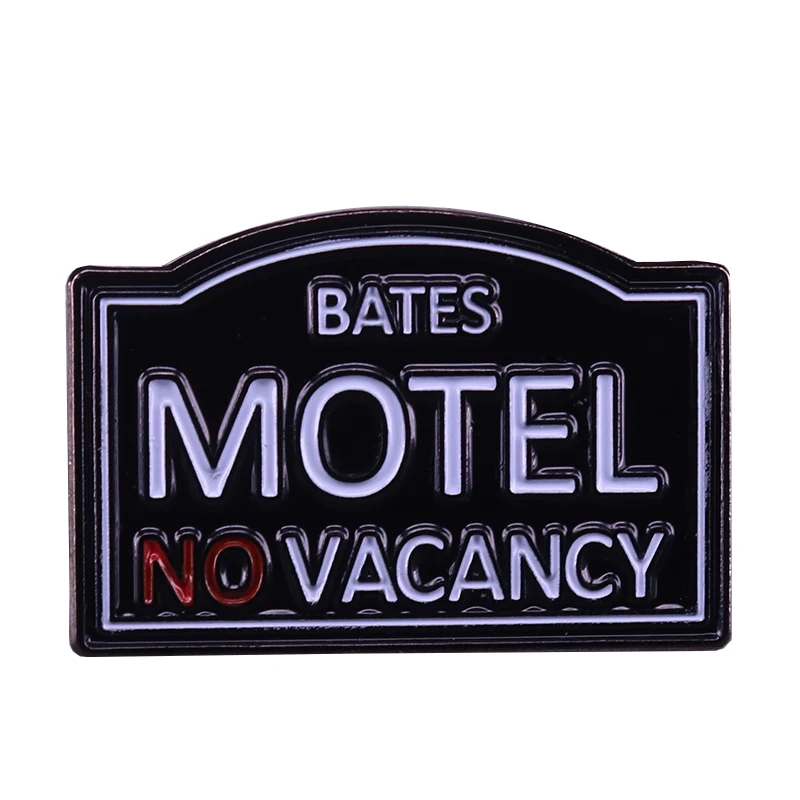 Bates motel no vacancy brooch horror movie Psycho inspired pin serial killer movie fans art collection