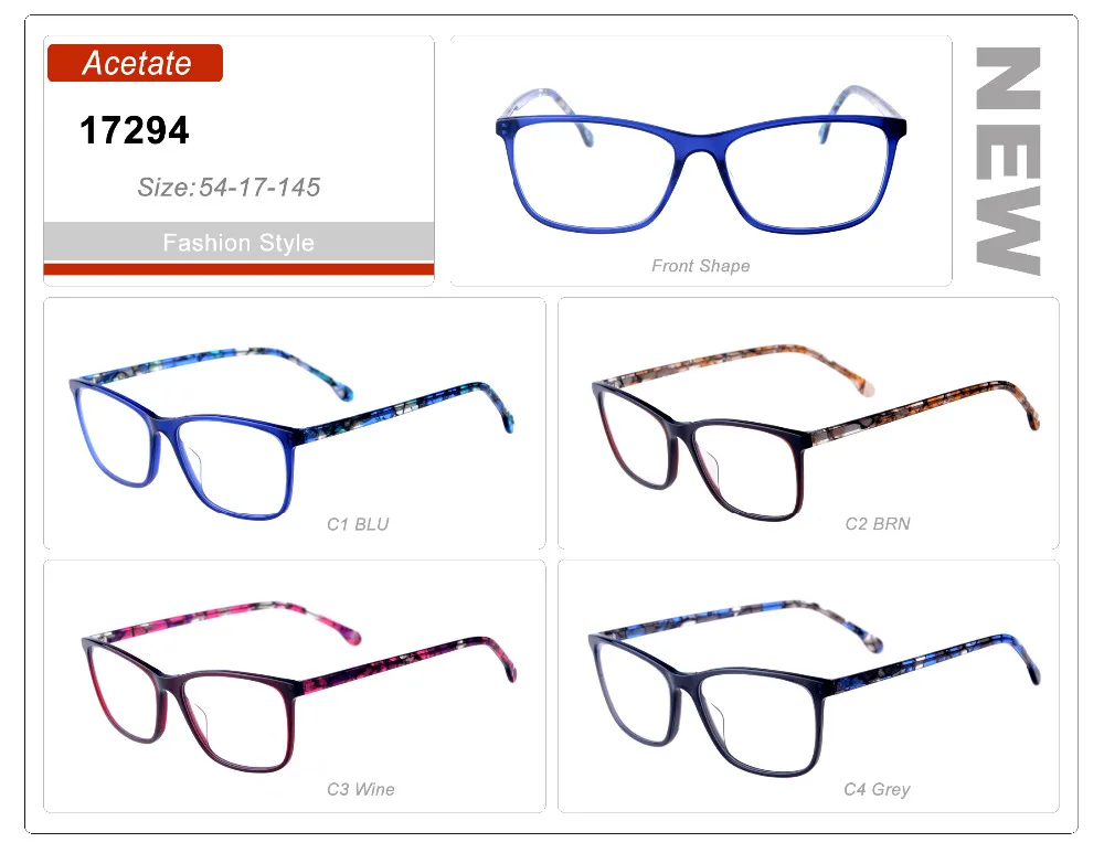 

Eye wonder Wholesale Men Rectangular Eyewear Glasses Blue Frames