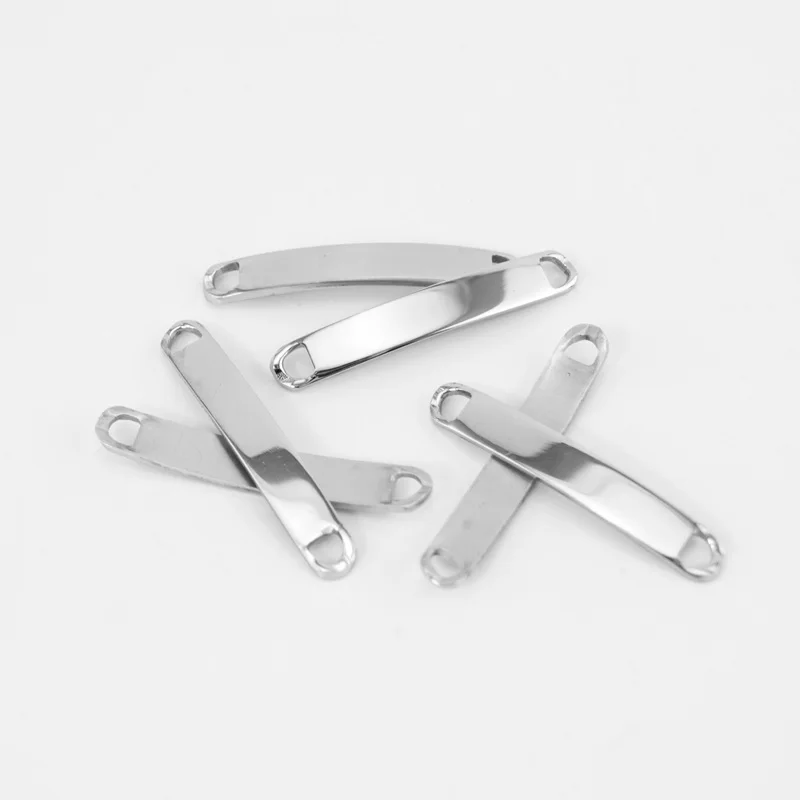 

Top Fashion Jewelry Fittings Bracelet Connectors 6x40mm Polish bended Piece Stainless Steel Findings Components