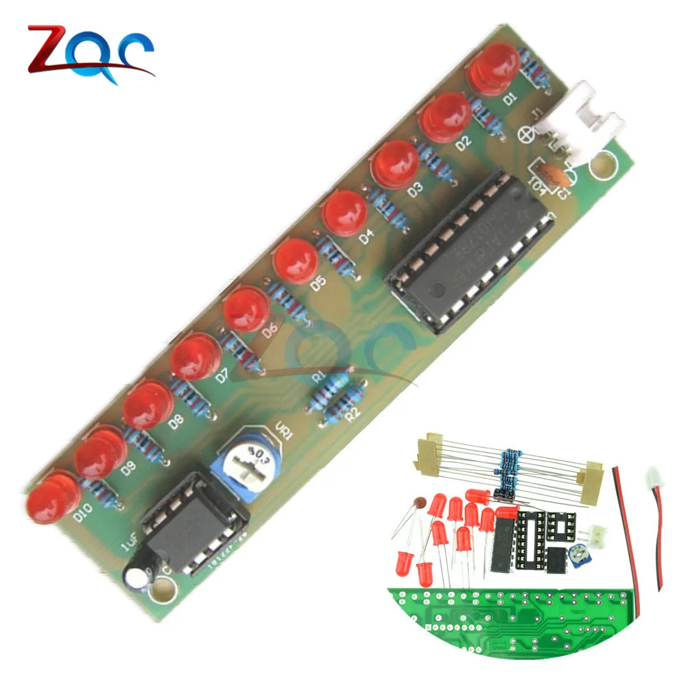 NE555 + CD4017 Practice Learing Kits LED Flashing Lights Module Electronic Suite LSD-10 3-4.5V DIY for Arduino