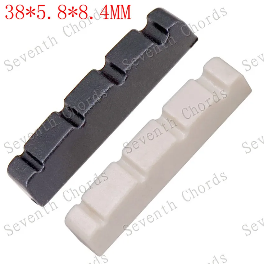 2 Stücke Kunststoff 4 Saiten Bass Muttern Größe 38*5,8*8,4mm Lvory Weiß Schwarz Für Wählen Gitarre Zubehör Teile – Detail 1