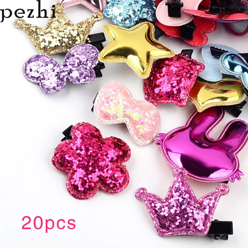 

20pcs set New children's hairpin heart-shaped cartoon bangs hairpin cute girl side clip headwear