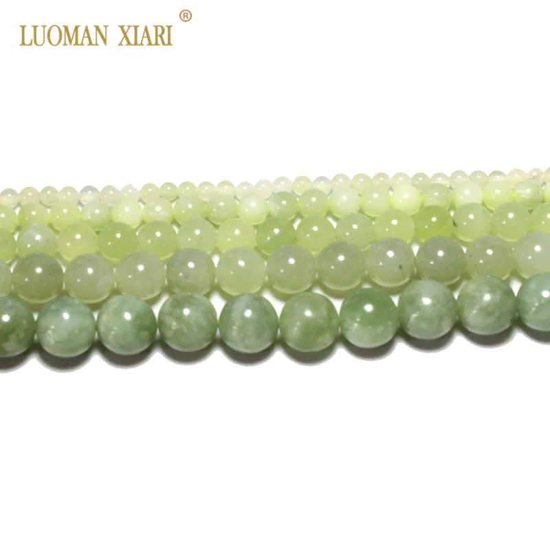 Wholesale Natural Round New Jades Green Loose Stone Beads For Jewelry Making DIY Bracelet Necklace 4/6/8/10/12 mm Strand 15\'\'