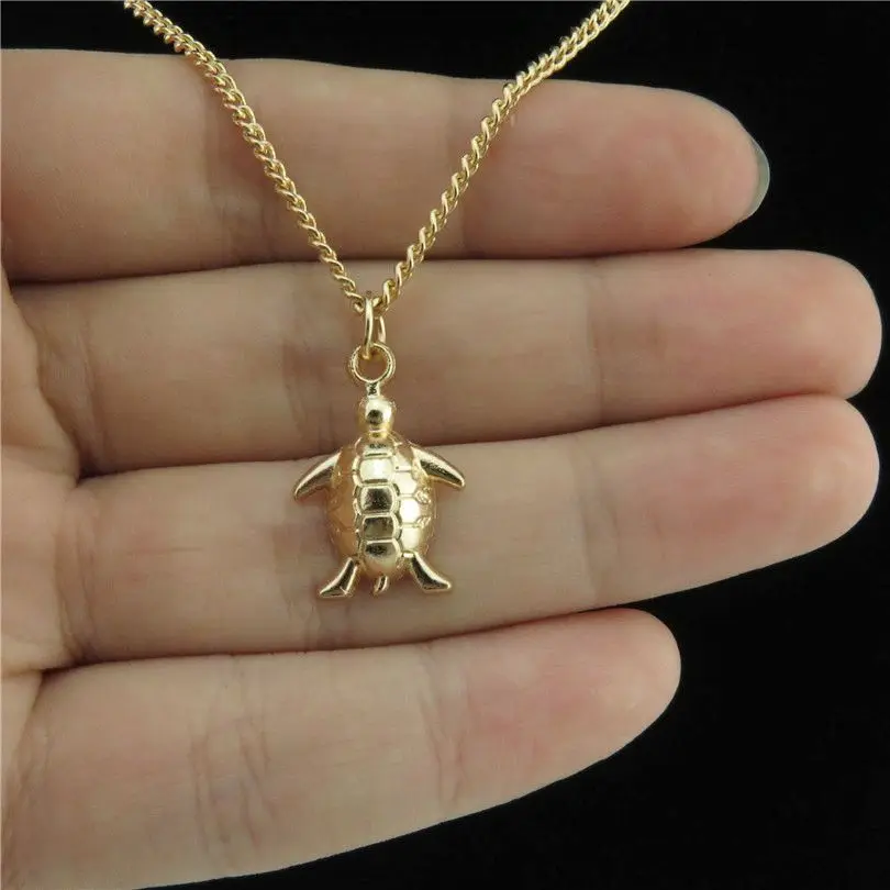 1Pc Trendy Women Summer Sea Swimming Turtle Pendant Necklaces Hip Hop Marine Life Animal Tortoise Collar Hombre Jewelry Making