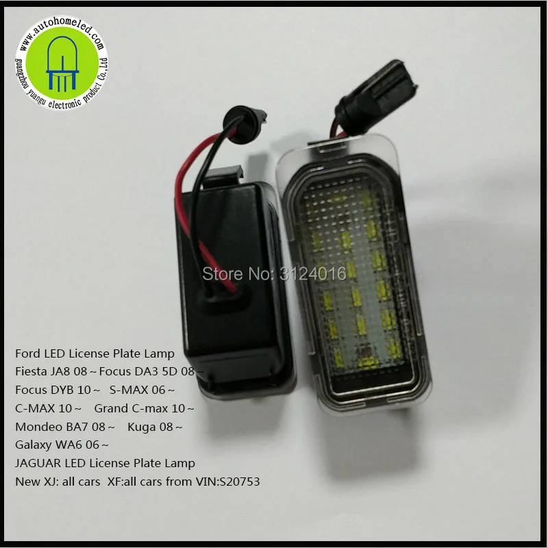 

2x Rear Tag License Number Plate Light With Led Bulb for Ford Fiesta Focus C-MAX S-MAX Grand C-max Mondeo Kuga for JAGUAR XF XJ