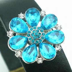 Fashion beauty Rhinestone flower 28MM metal snap buttons big style fit DIY 18mm snap jewelry wholesale KZ3295