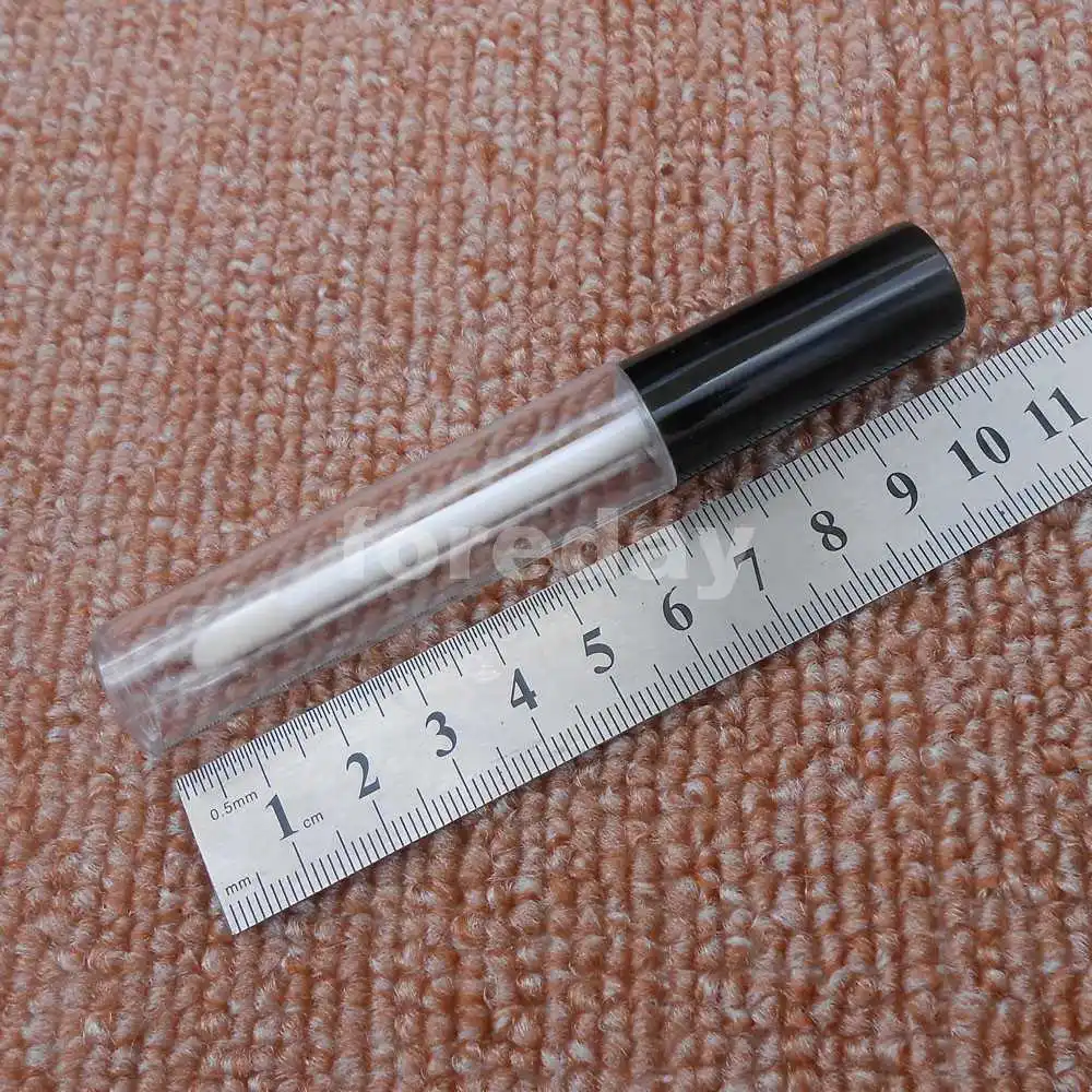 50PCS/LOT X 10ML Pretty Empty Clear Lip Gloss Tube Lip Alm bottle Container Silver / Black Cap 10 ML / 5ML+5ML PET *FD184-186