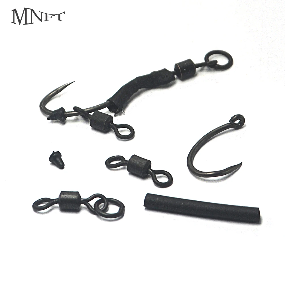 MNFT 30 Set Carp Fishing Ronnie Rigs Hook Quick Change Swivels Etc. Made Hair Combi Rig Accessories Wholesale