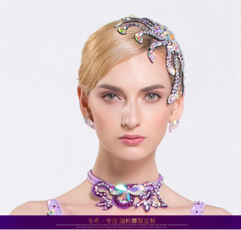 Girls New Diamond Dance Necklace Lady Dance Headwear Female Modern Headdress National Flower Headwear Accessories B-6588