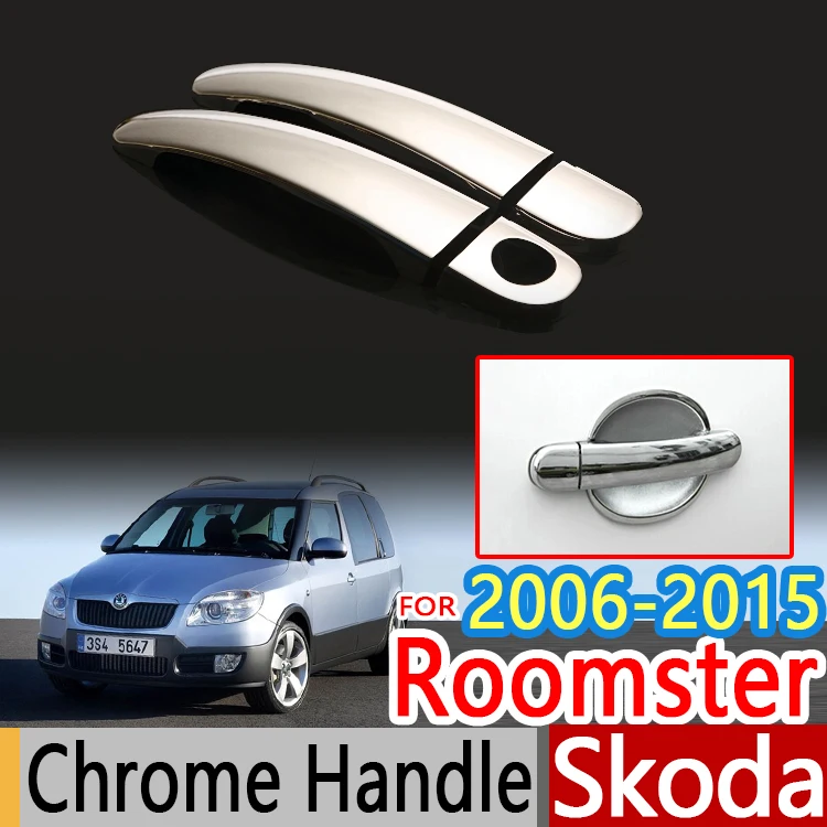 

For Skoda Roomster Chrome Door Handle Covers Trim Set of 2Pcs Praktika 2006-2015 5J Car Accessories Car Styling 2007 2008 2013