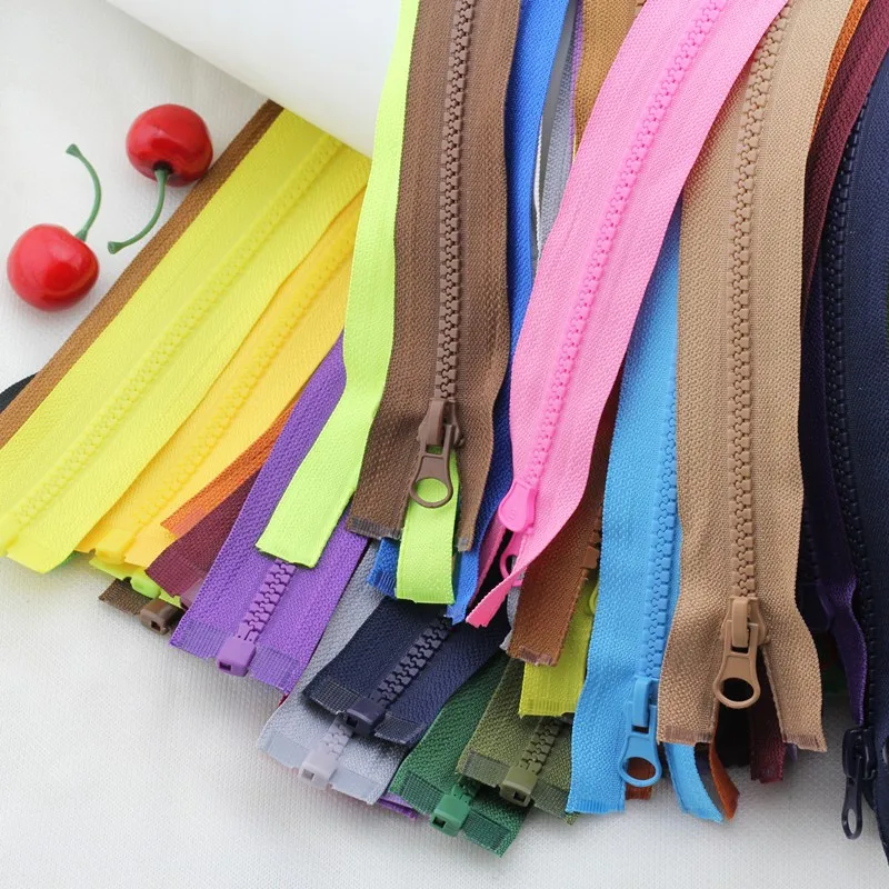 5 Pcs 5 # Resin Color 50/60/70cm Open Tail Zippers For Sewing Children\'s Down Jacket Locks For Jackets Closure For Clothing