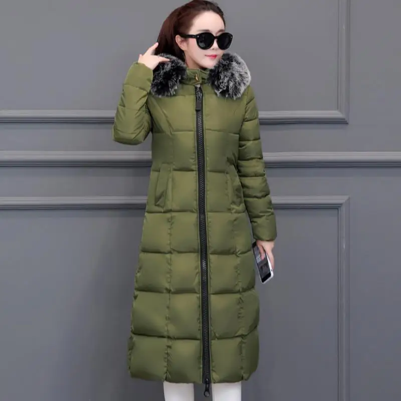 Women Winter Jackets Hooded Military Long Parka Female Cotton Padded Puffer Coats Quilted Anorak Jacket