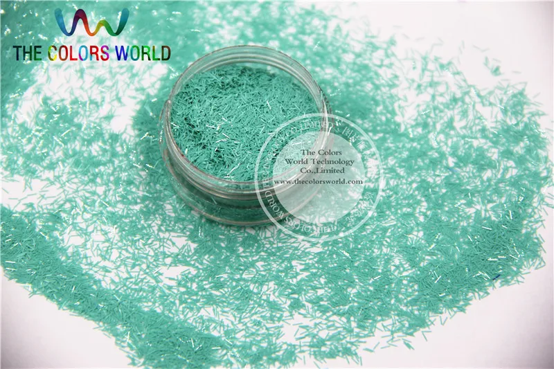 TCH311 0.2*3mm Size Solvent Resistant  Mate Light Blue Colors Tinsel  Bar Strip shape glitter for nail art and other deco