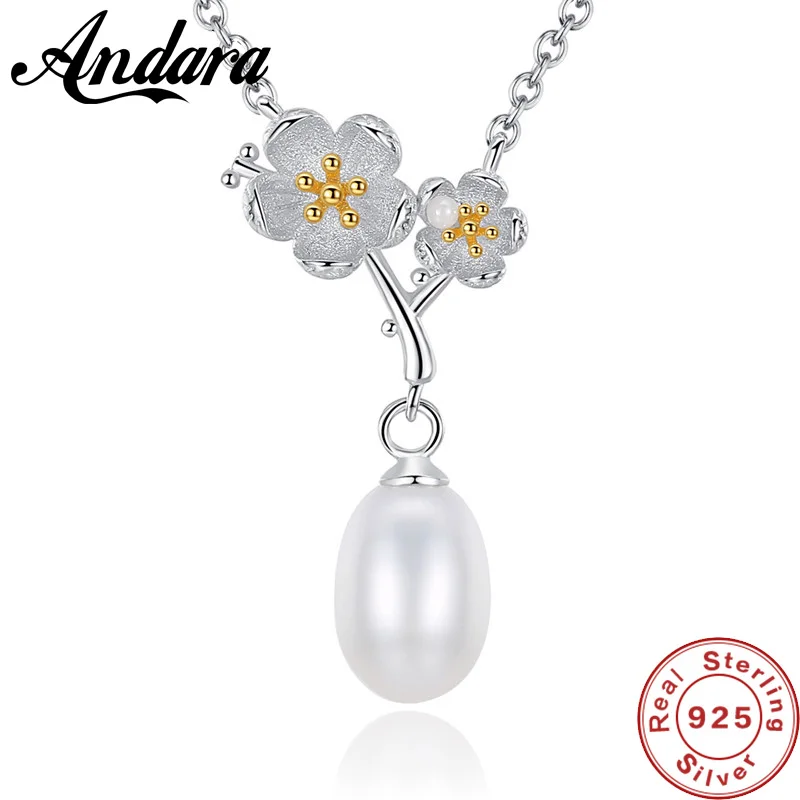 Real 925 Sterling Silver Fresh Clover Flower Pendant Necklace For Women Luxury Wedding Choker Necklaces