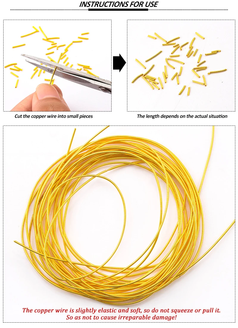 Großhandel 10g/Los Kupfer-Hartdraht für Stickabzeichen, französischer Bullion-Draht, DIY-Handgemachtes Schmuckzubehör – Detail 4