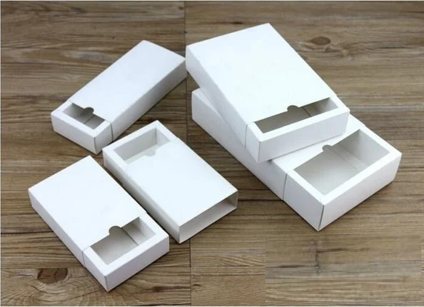 

Wihte Paper Box Drawer shape Handmade Soap Packaging Paper Boxes Different sizes Gift Boxes 100pcs\lot Free shipping