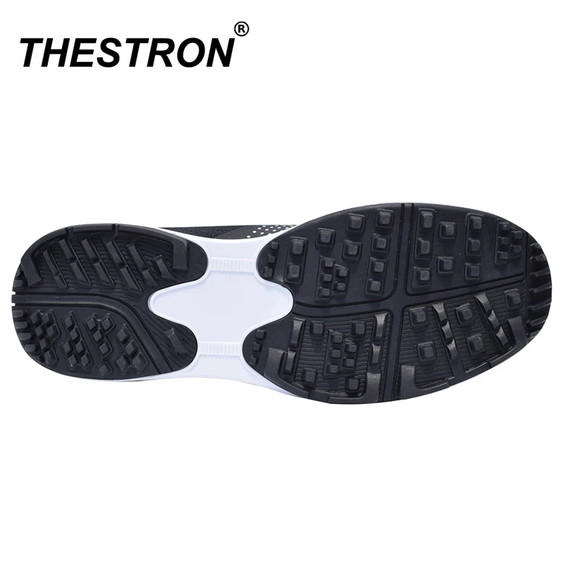 Thestron Men Golf Shoes Comfortable Breathable Men\'s Waterproof Golf Training Sneakers Black Gray Anti Slip Outdoor Sport Shoes