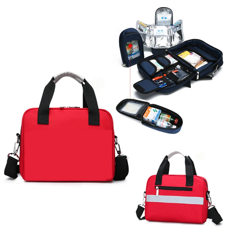 Kit de emergencia portátil vacío, bolsa de primeros auxilios para el hogar, aislamiento médico familiar, bolsa refrigerada