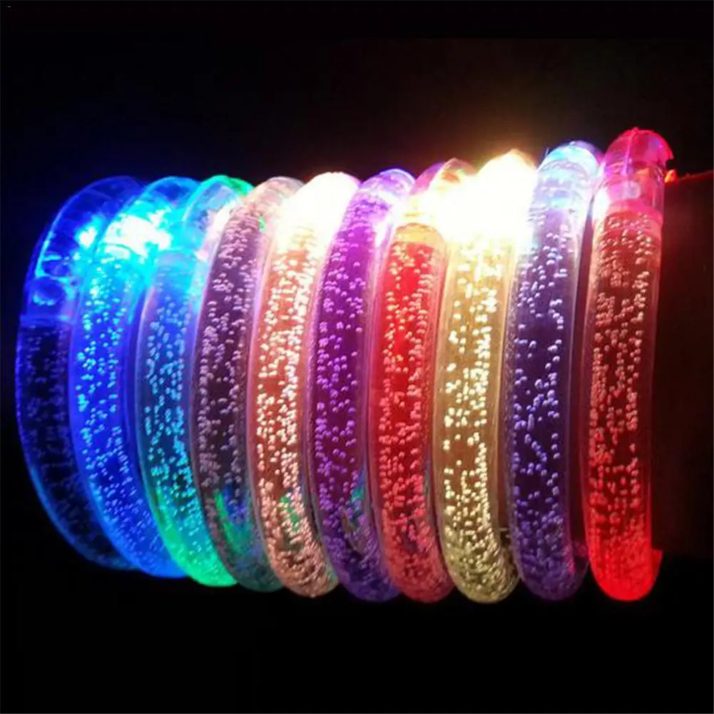 LED Flashing Bracelet Light Up Acrylic Wristband Party Bar Chiristmas Luminous Bracelet Luminous Toys For Children