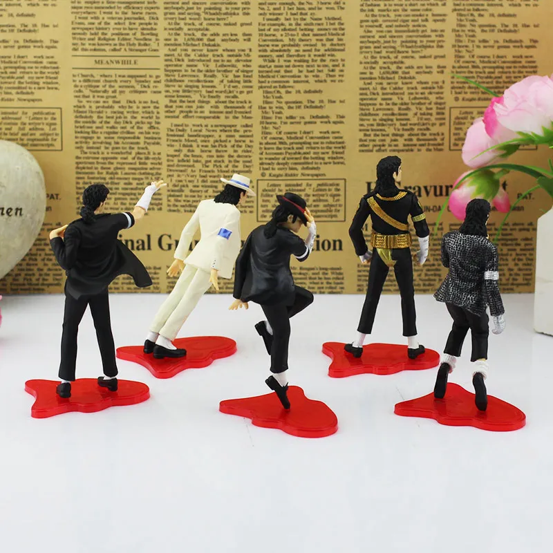 5Pcs/Set MJ Michael Action FIGURES 5 POSE PVC Model Dolls Toys  4" (11cm)  Great Gift image 2
