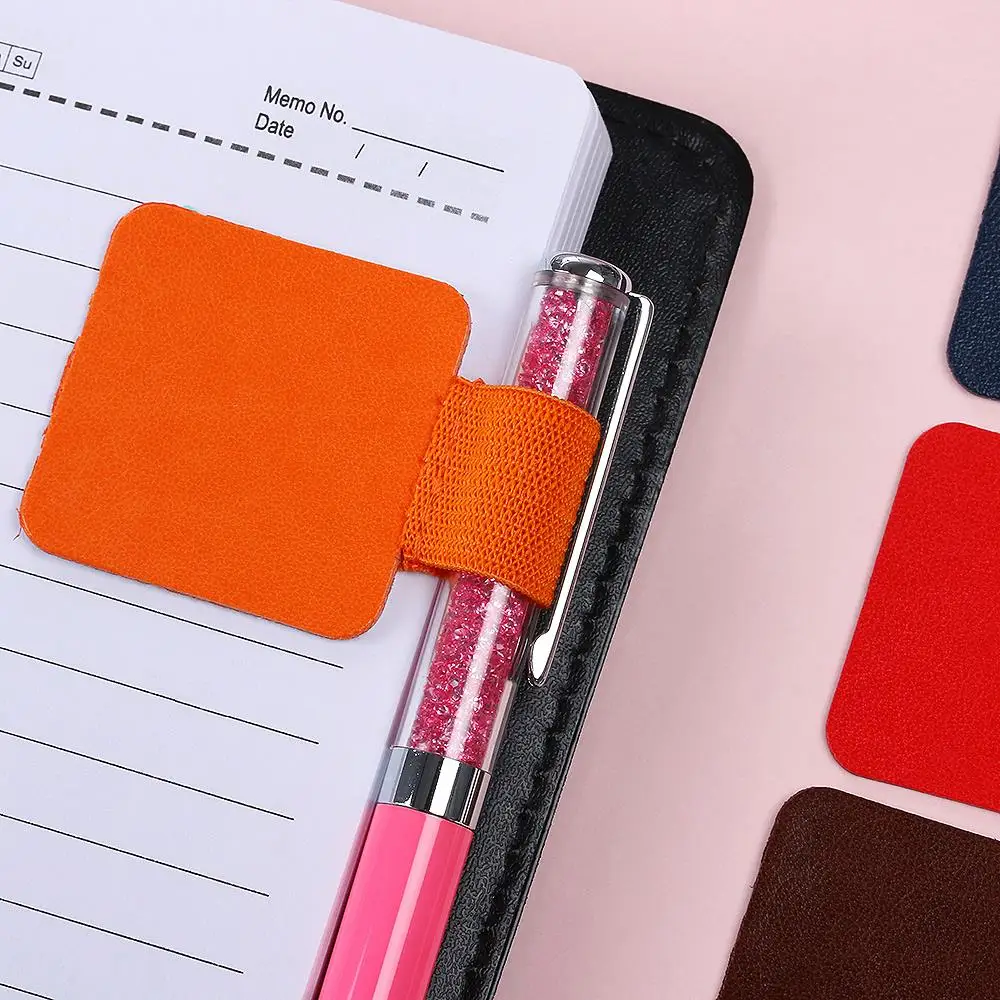 31 Colors Self-adhesive Pen Holder Leather Pen Clip pencil holder Elastic Loop for Notebook Journals Clipboards porta penne