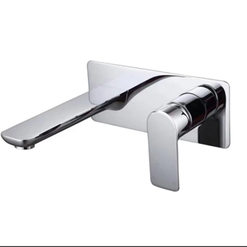 Basin Faucet Wall Mounted Concealed Black Bathroom Sink Faucet In-Wall Basin Spout Mixer Tap Set Combination Blanoir Brass tap