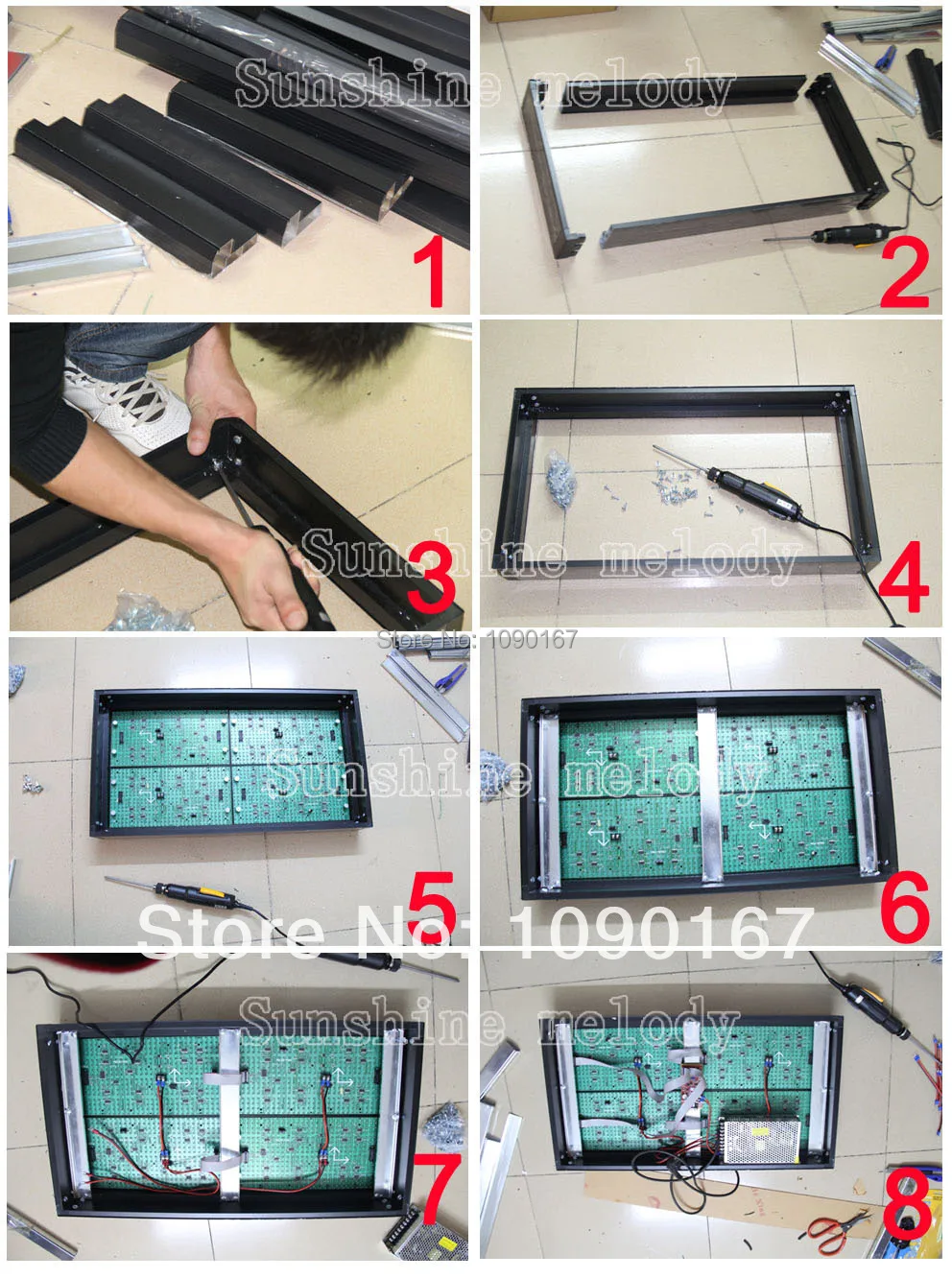 P10 Indoor LED display module frame Gicl-2590F P5/P6/P7.62/P10 LED displays aluminum alloy frame