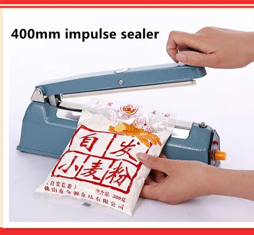 

16" 220V 400mm Plastic body impulse sealer Plastic Bag Closer Hand pressure PP PE Sealer plastic film manual packing machine