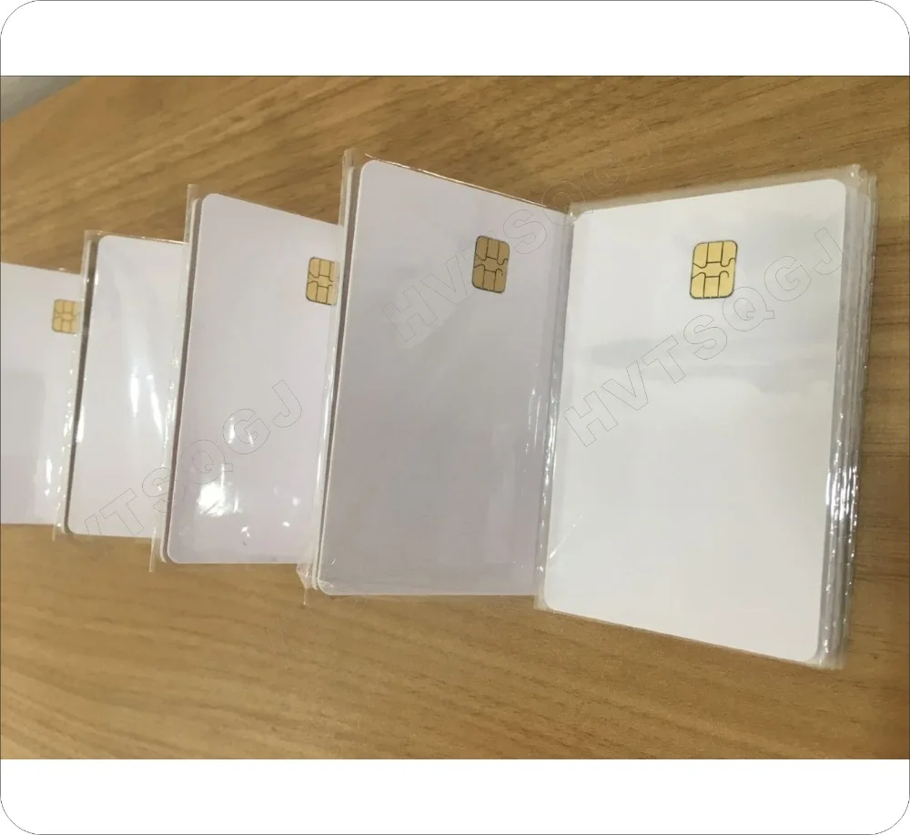 50pcs ISO 7816 Blank White pvc chip CR80 Standard size SLE4442 plastic contact smart card