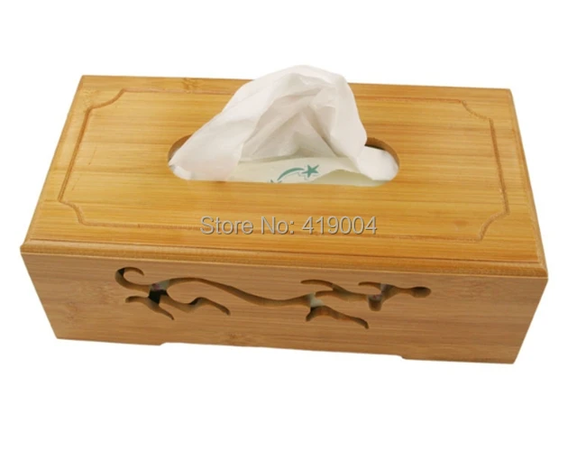 

Free Shipping Eco-friendly Bamboo Tissue Box Home Table Car Classic Paper Case Napkin Paper Box ,20pcs/lot