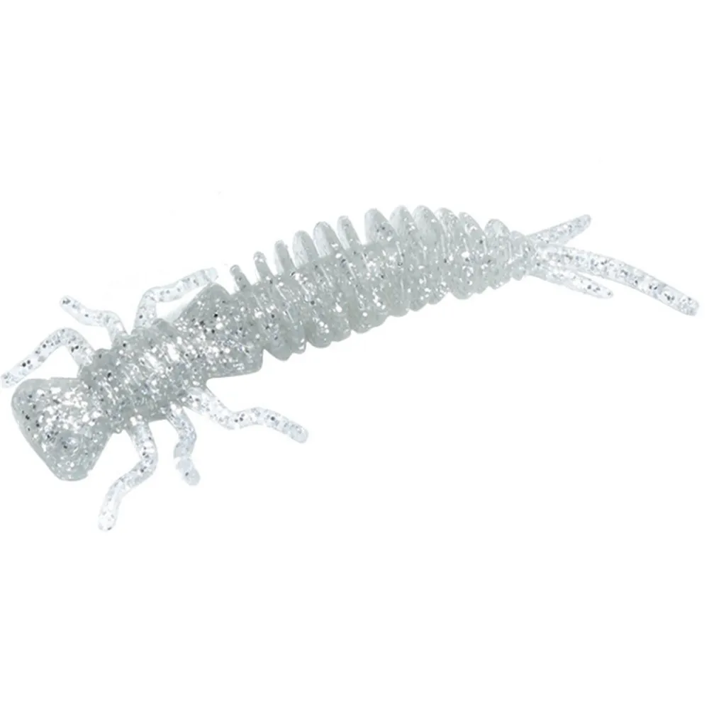 Iscas larva macias de silicone artificial, isca de pesca de minhoca 55mm 75mm 100mm