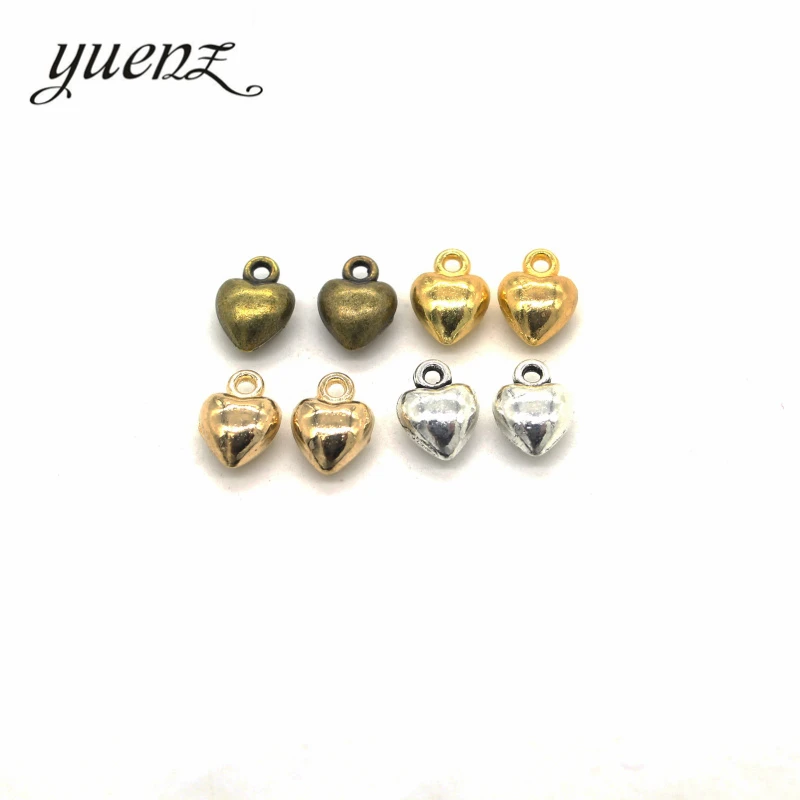 YuenZ 25pcs 4 colour Antique Silver color Alloy Heart Charms Jewelry Making Findings Crafts Accessories Gifts 10*7mm A01