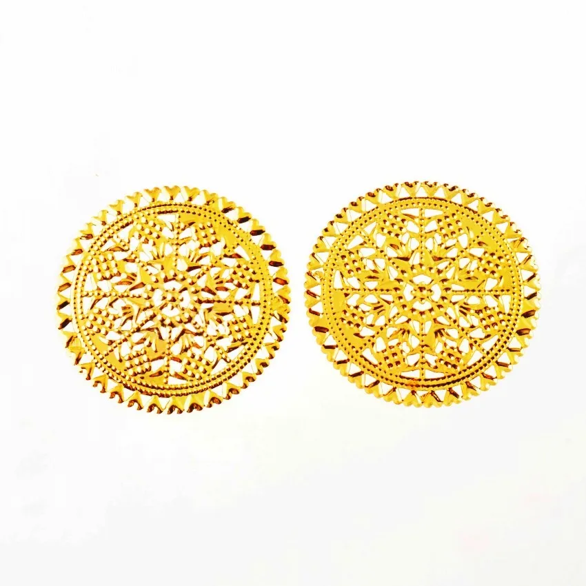 Free shipping 5Pcs Gold Color Filigree Cabochon Settings Wraps Connectors Crafts Gift Decoration DIY Findings 6cm