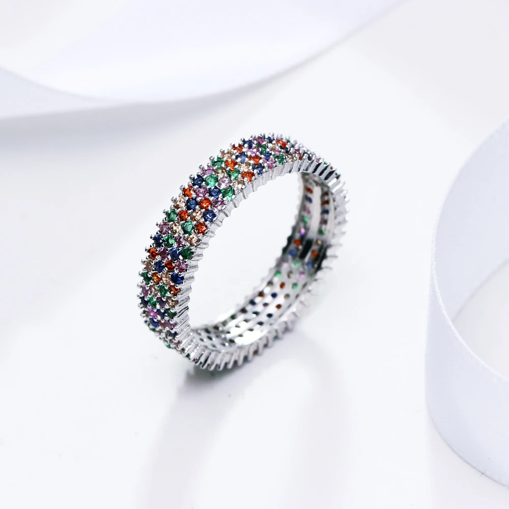 Multi color crystal jewellery fast ship excellent quality fashion jewery lovely colorful rings Very beautiful ring