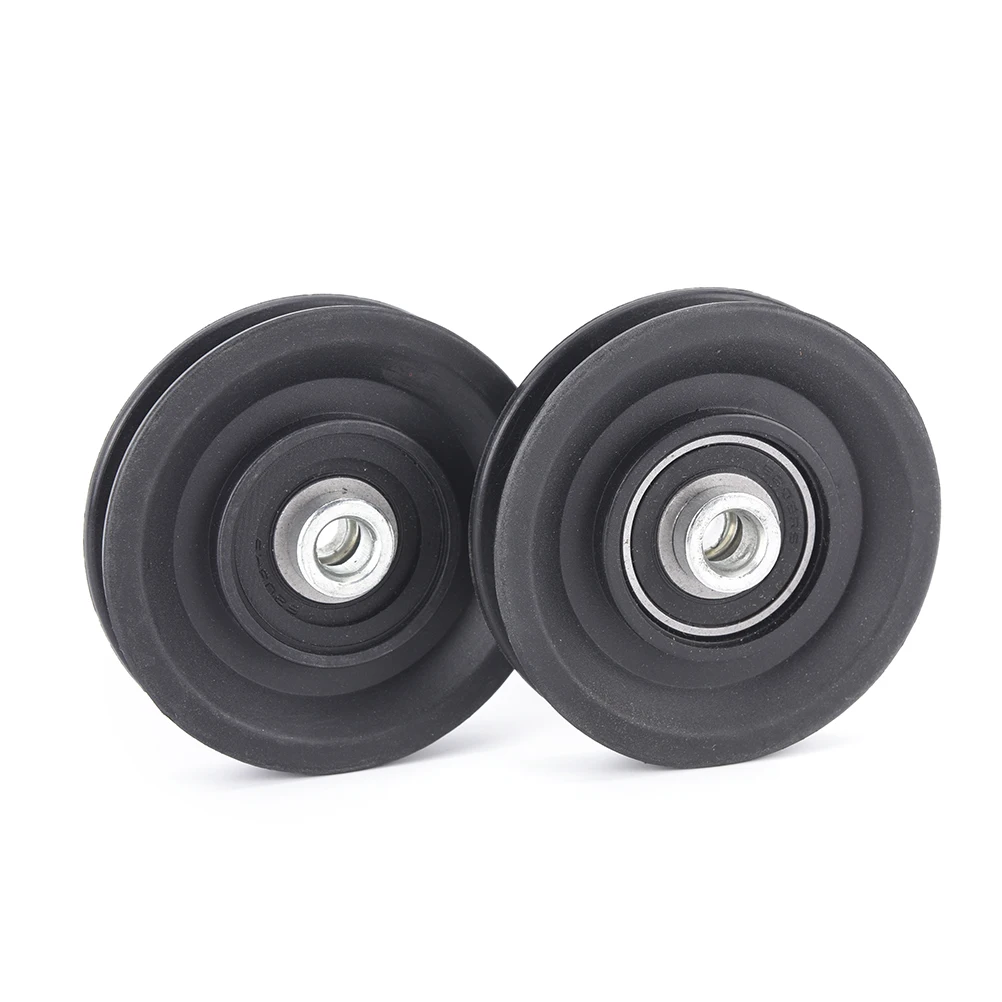 2019 New Wearproof Nylon Bearing Pulley Wheel Cable Gym Fitness Equipment Part Universal Black 90mm