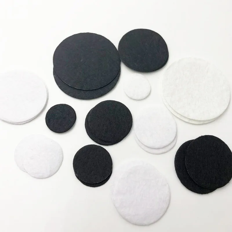 50 sztuk 20mm i 25mm i 30mm i 35mm i 40mm i 50mm sztuczna włóknina filcowa okrągła tkanina filcowa filce DIY do szycia naszywek do albumu