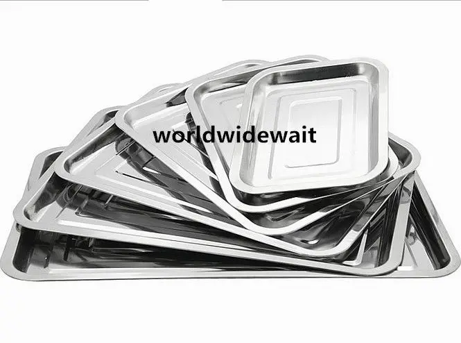 1PC Stainless Steel Rectangular Plate Tray Barbecue Deep Dish 4.8cm Thickness